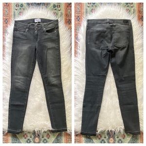 paige denim verdugo ankle skinny jean grey stretch denim raw hem size 28